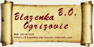 Blaženka Ogrizović vizit kartica